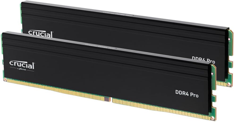 Crucial 32GB DDR4 RAM Kit 2x16GB, 3200MHz PC4-25600 CL22 Desktop