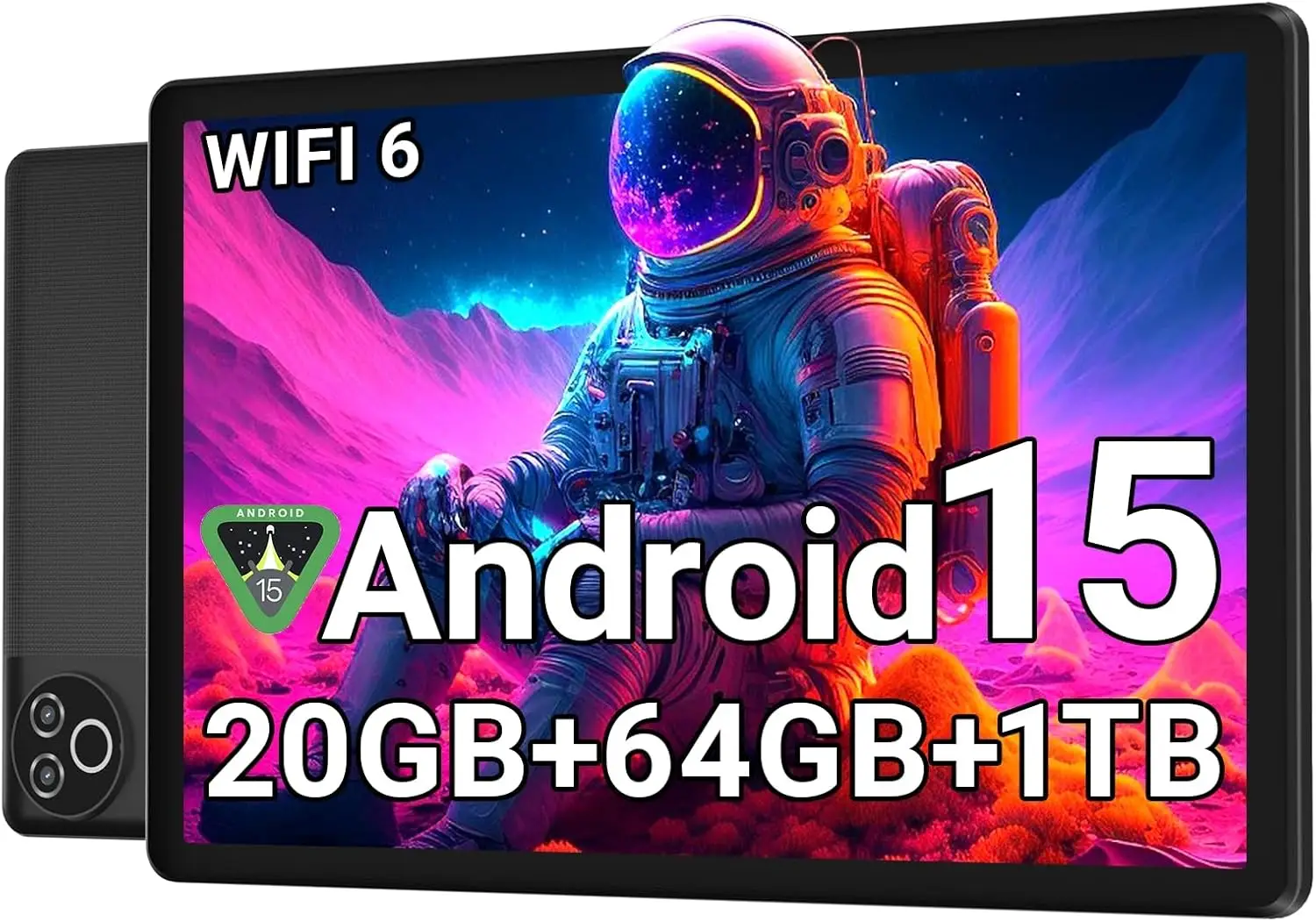 Android 15 Tablet 10 Inch, 20GB RAM 64GB ROM 1TB Expandable, Fast